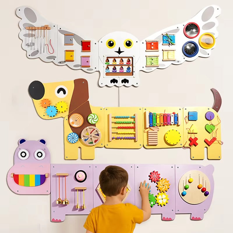 Montessori Daycare Wooden Wall Panel Busy Board – Sensory Educational Toy for Kids