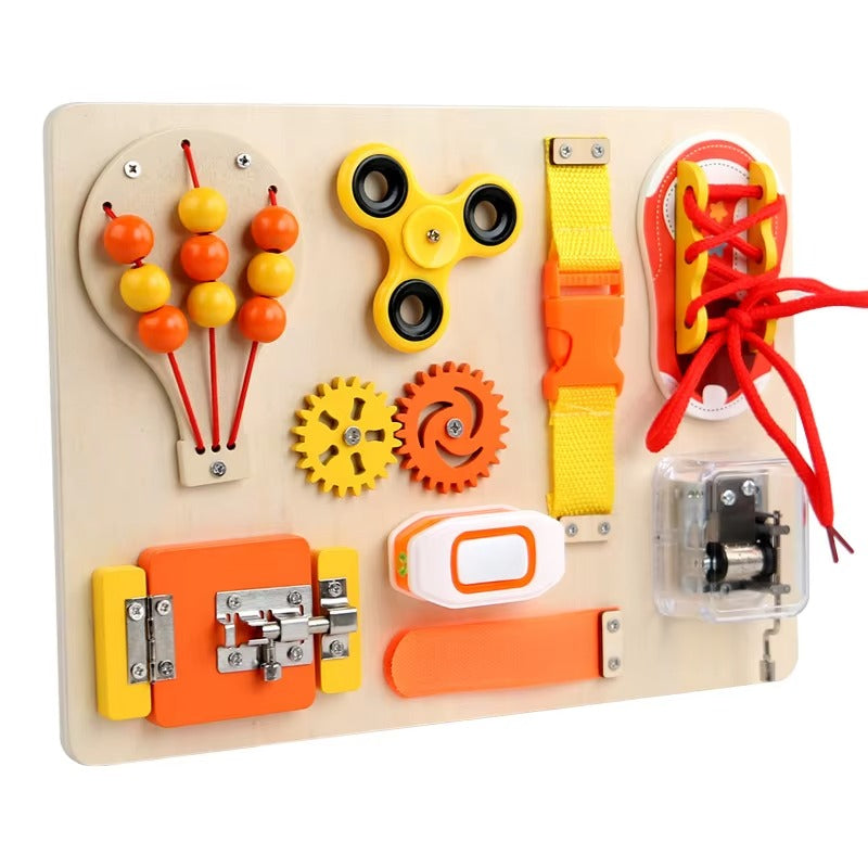 Custom Montessori Wooden Hot Air Balloon Busy Board – Sensory Educational Toy for Kids