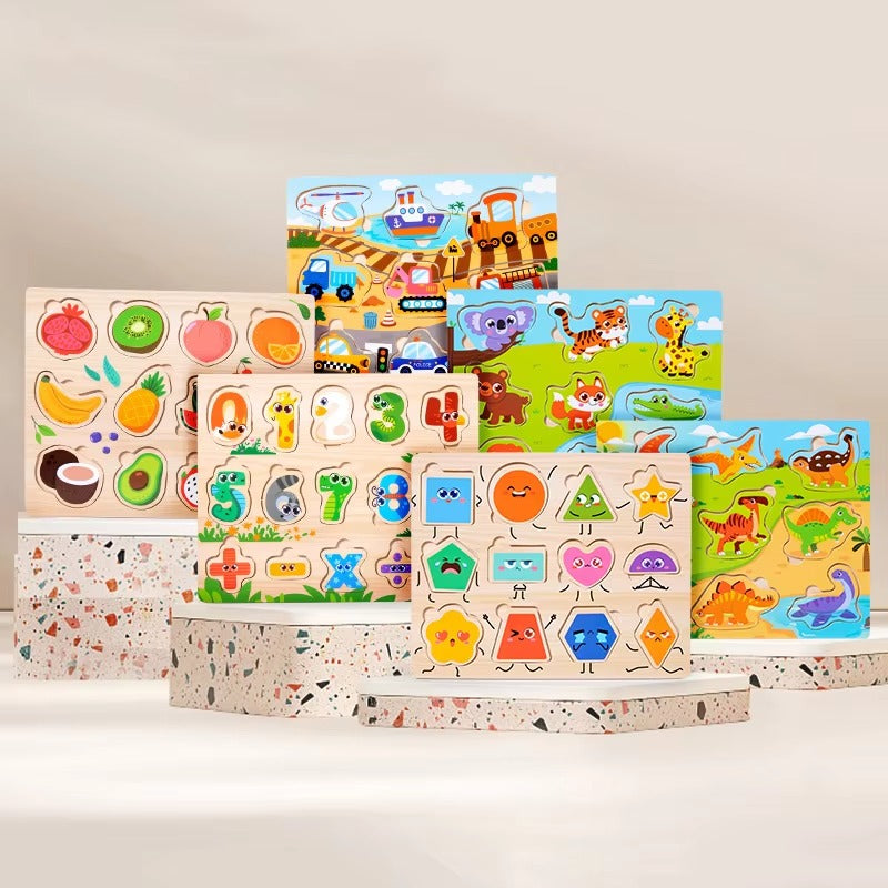 Montessori DIY Wooden Fruit Shape Puzzle – Educational Matching Board for Kids (Wholesale)