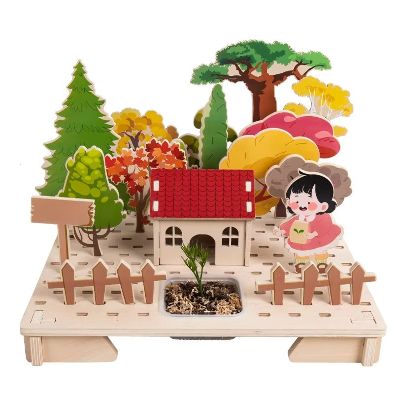 Wooden Planting Garden Doll House – Educational Pretend Play Farm Toy for Kids