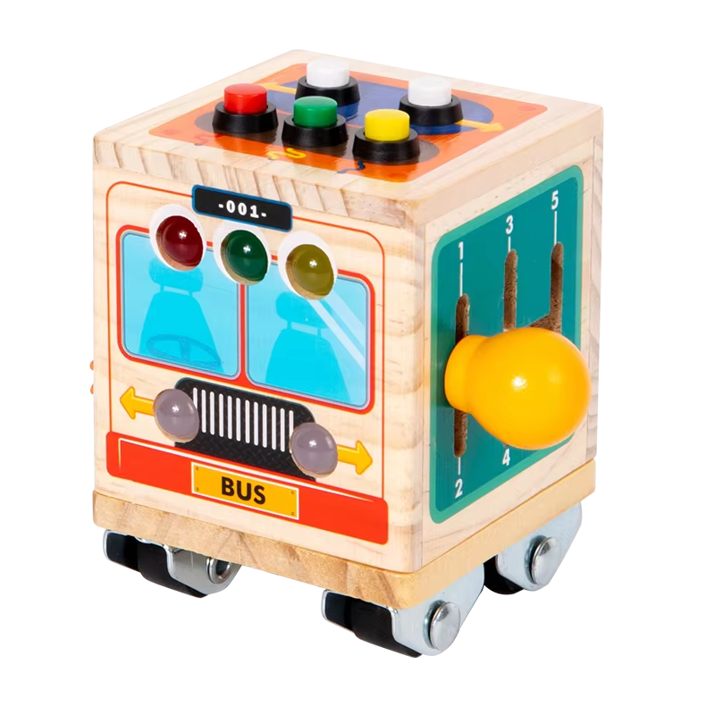 New Design High-Quality Wooden Busy Bus Toy for Kids – Promotes Imaginative Play