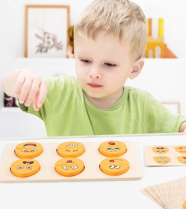 3D Egg Face Matching Puzzle – Wooden Blocks, Montessori Learning Toy for Preschool Kids (CE)