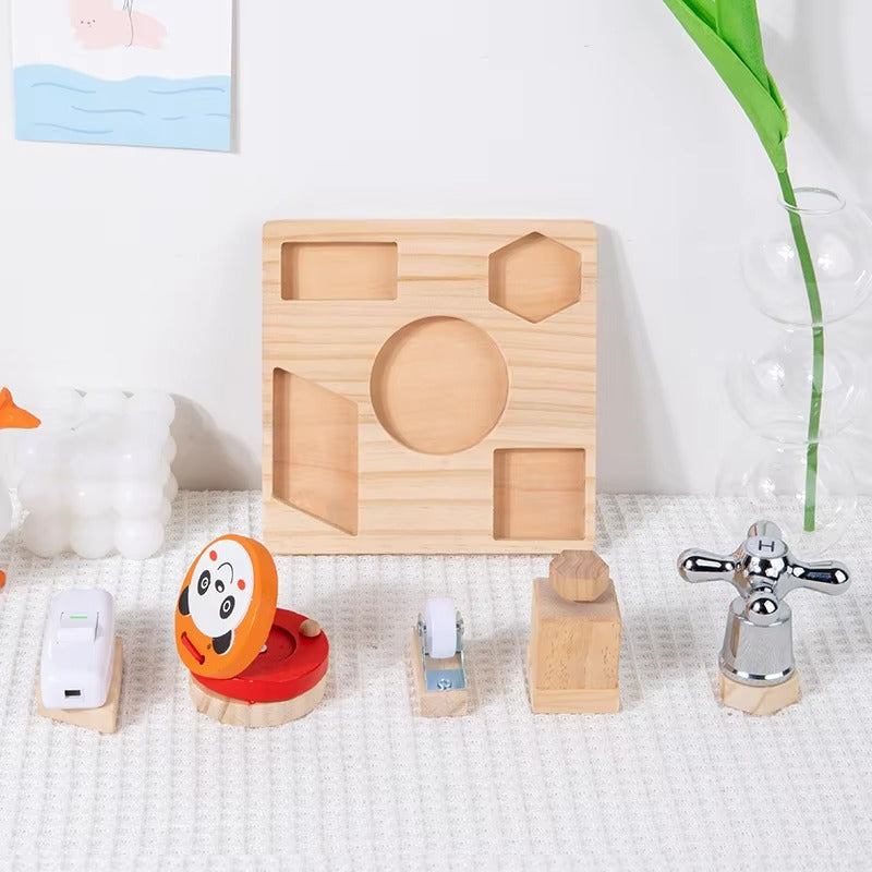Wooden Multifunctional Busy Board – Montessori Educational Toy