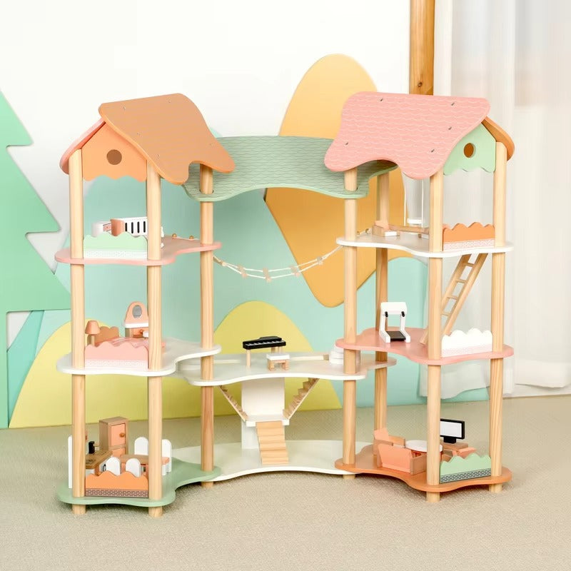 Factory-Custom Wooden Dream Doll House – Educational Role Play Toy for Kids