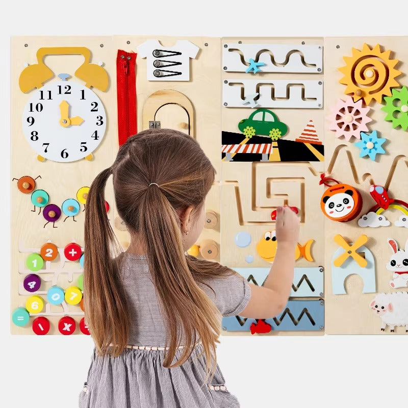 Custom Montessori Wall Panel Busy Board – Sensory Educational Exploration Toy for Kids
