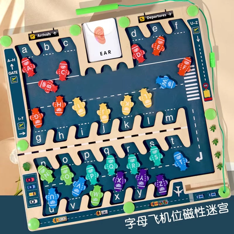 Montessori Baby Wooden Space Maze – Color & Number, Parking Activity, Educational Gift for Kids