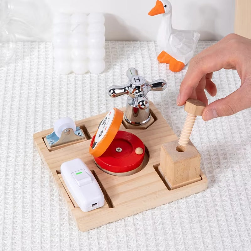 Wooden Multifunctional Busy Board – Montessori Educational Toy