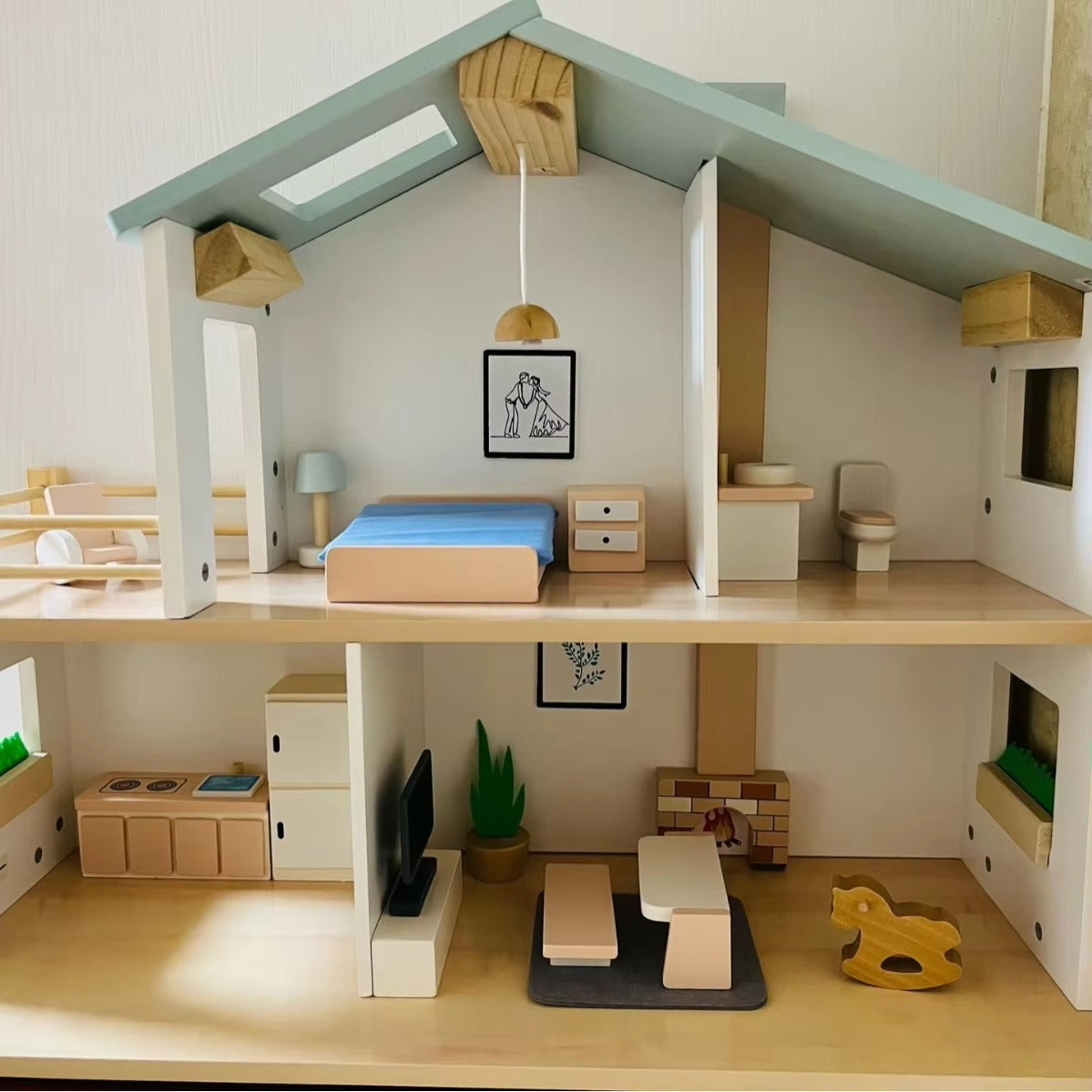 Baby Wooden Doll House Furniture Set – Educational Play, Birthday Gift for Kids