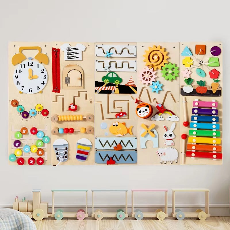 Custom Montessori Wall Panel Busy Board – Sensory Educational Exploration Toy for Kids