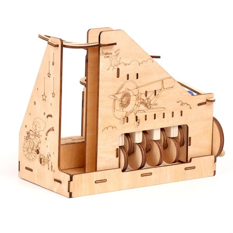 Funny Educational Hand-Shake Track Ball Pinball Toy – 3D Laser-Cut Wooden Puzzle