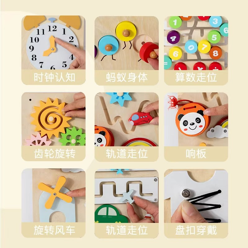 Custom Montessori Wall Panel Busy Board – Sensory Educational Exploration Toy for Kids