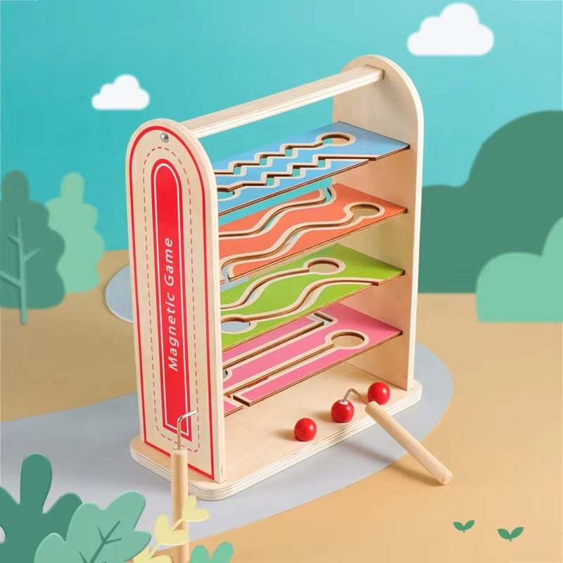 Custom Montessori Wooden Ball Tracking Maze – Educational Activity Toy for Kids