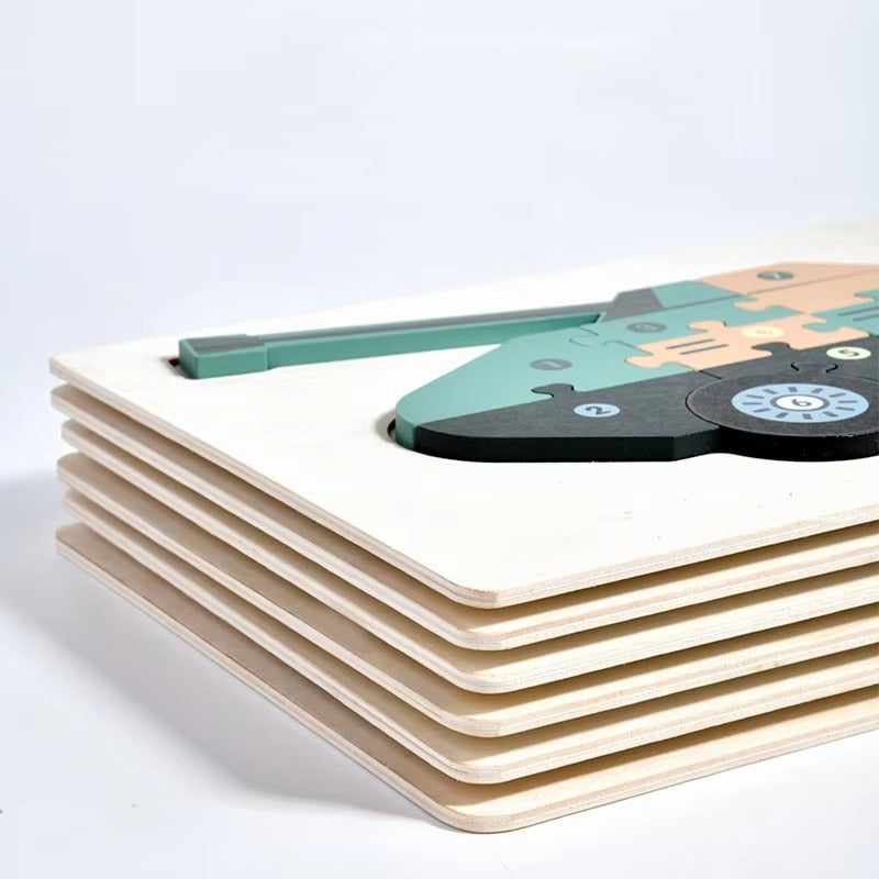 CPC CE 3D Wooden Puzzles – Montessori Military Vehicle Theme, Educational Toy for 2-4 Year Olds