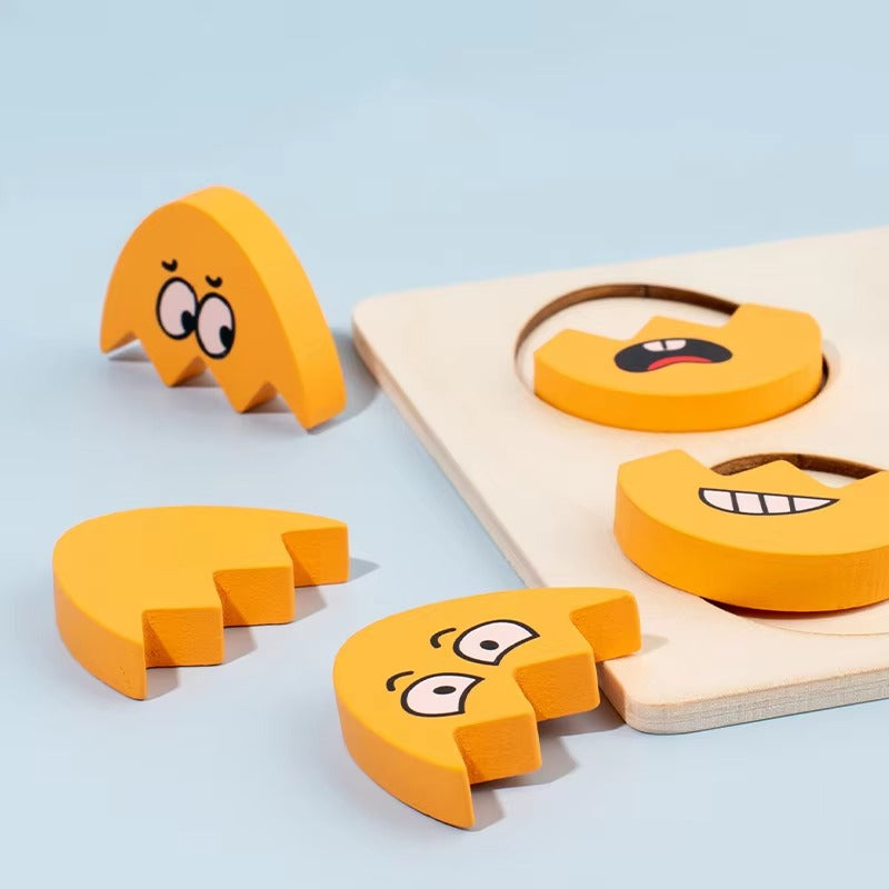 3D Egg Face Matching Puzzle – Wooden Blocks, Montessori Learning Toy for Preschool Kids (CE)