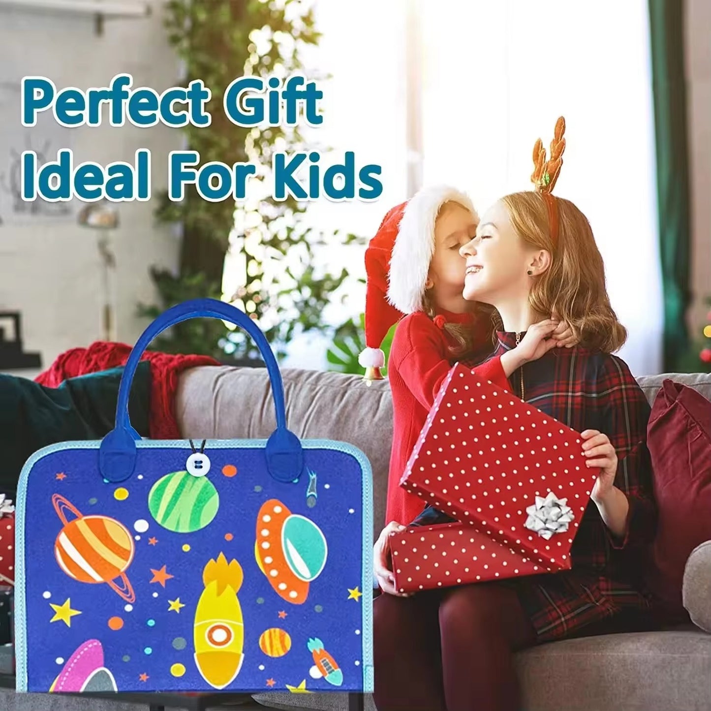 Montessori Baby Busy Board – Felt Fidget Book, Sensory Motor Skill Toy for Toddlers