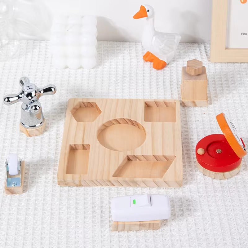 Wooden Multifunctional Busy Board – Montessori Educational Toy