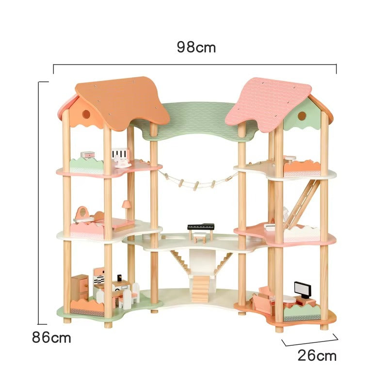 Factory-Custom Wooden Dream Doll House – Educational Role Play Toy for Kids