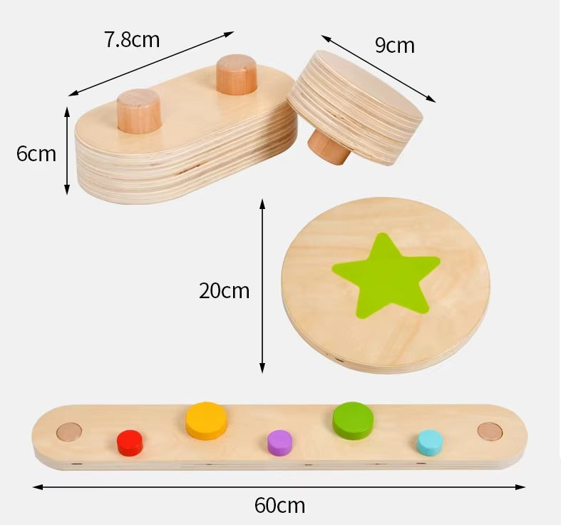 Baby Wooden Balance Beams & Stepping Stones – Indoor/Outdoor Educational Activity Toy for Kids