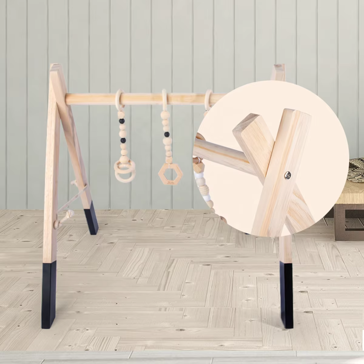 Wholesale Wooden Baby Gym Play Mats – Indoor Activity Toys with Hanging Teethers