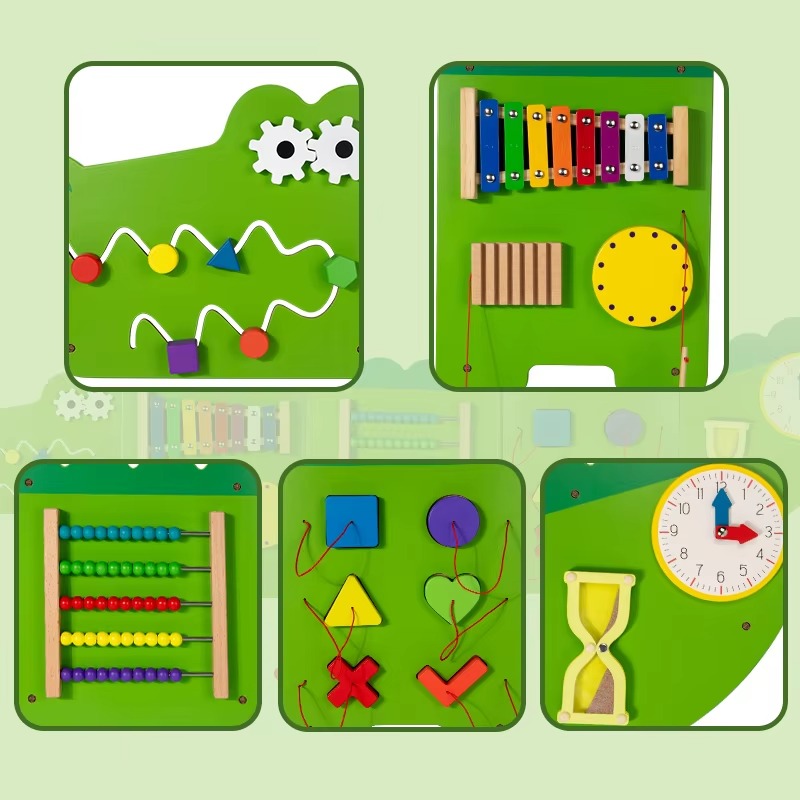 Montessori Daycare Wooden Wall Panel Busy Board – Sensory Educational Toy for Kids