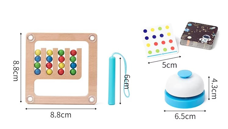 Montessori Wooden Two-Person Battle Maze – Color Classification, Bead Walking, Educational for Kids