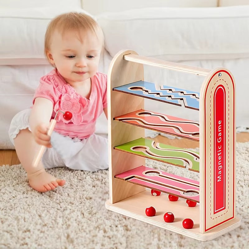 Custom Montessori Wooden Ball Tracking Maze – Educational Activity Toy for Kids