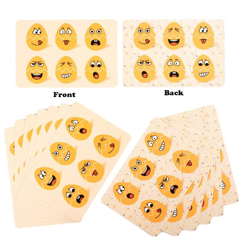 3D Egg Face Matching Puzzle – Wooden Blocks, Montessori Learning Toy for Preschool Kids (CE)