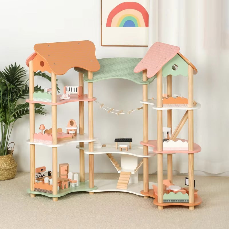 Factory-Custom Wooden Dream Doll House – Educational Role Play Toy for Kids