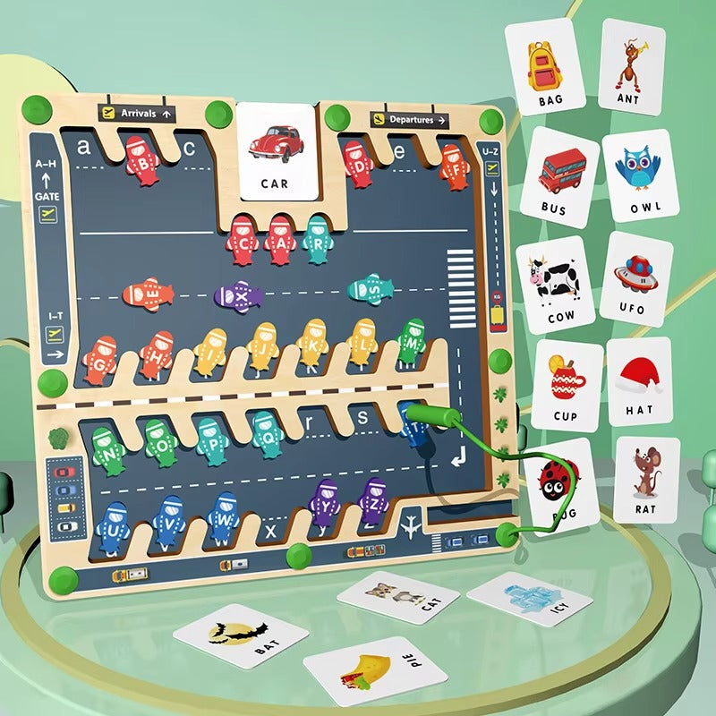 Montessori Baby Wooden Space Maze – Color & Number, Parking Activity, Educational Gift for Kids